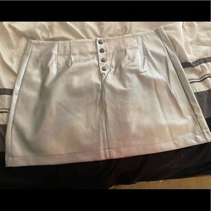 Altar’d state silver faux leather mini skirt new B